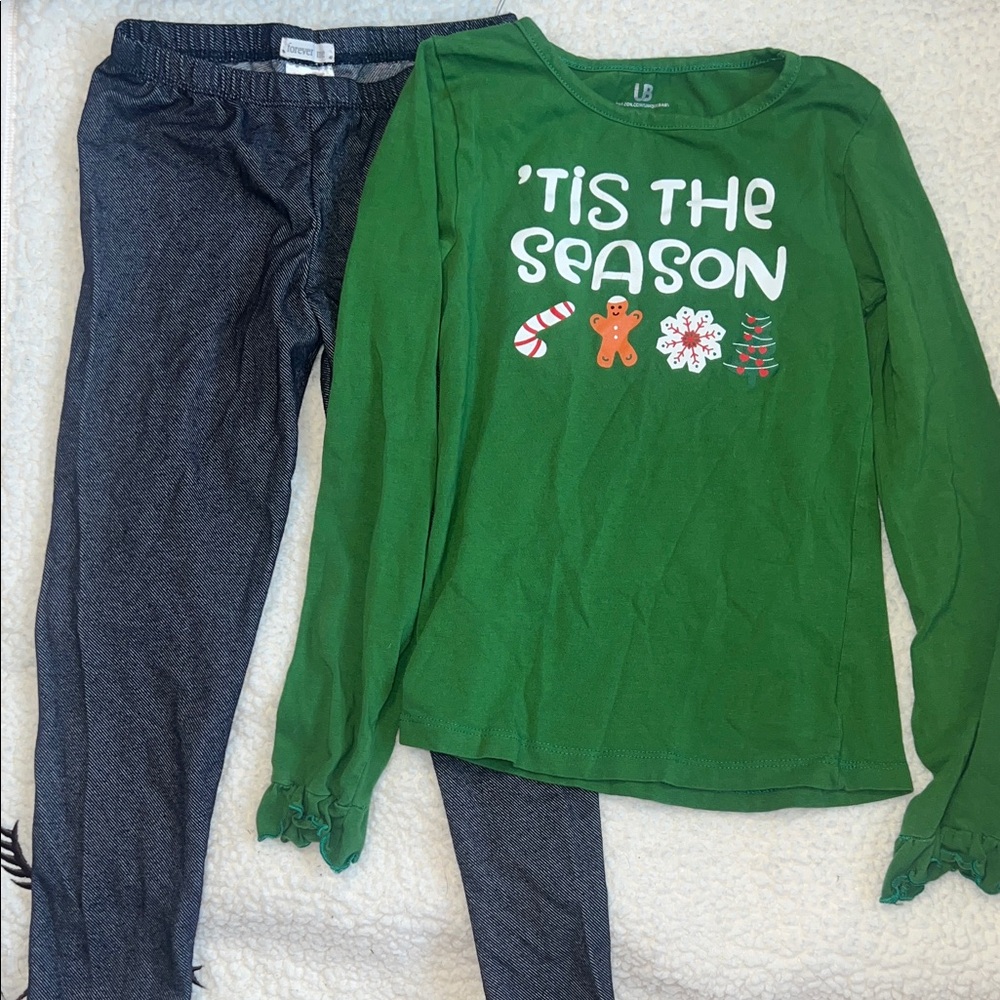 Girls size Medium 7/8 leggings & top